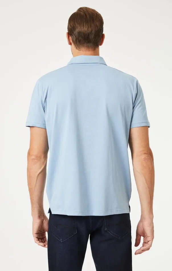 Basic Polo Shirt In Faded Denim Men Mavi Jeans TShirts Basic Polo Shirt In Faded Denim Men Mavi Jeans TShirts