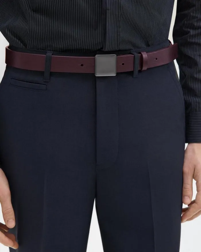 Belts Men Theory Leather Belt Bordeaux