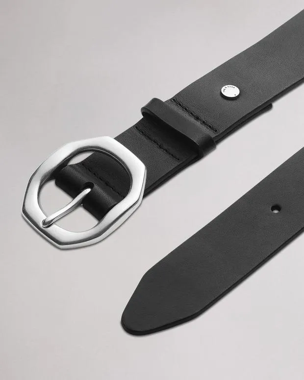 Belts Women Rag and Bone Audrey Leather Belt Black
