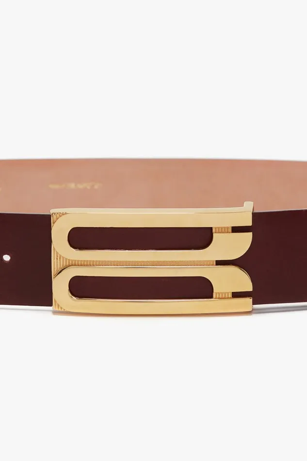 Belts Women Victoria Beckham Jumbo Frame Belt In Burgundy Leather