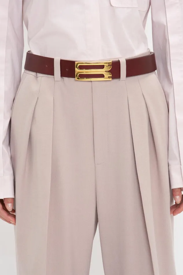 Belts Women Victoria Beckham Jumbo Frame Belt In Burgundy Leather