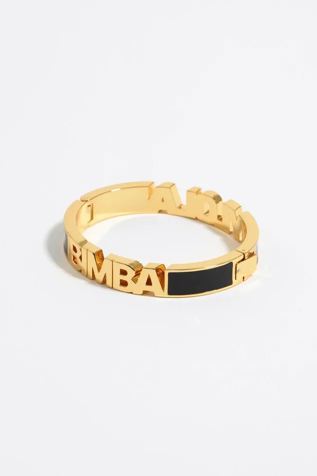 Black Enamel Logo Bracelet Black Women Bimba Y Lola Jewelry