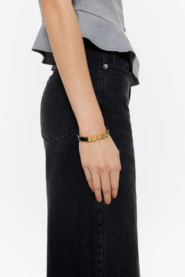 Black Enamel Logo Bracelet Black Women Bimba Y Lola Jewelry Black Enamel Logo Bracelet Black Women Bimba Y Lola Jewelry