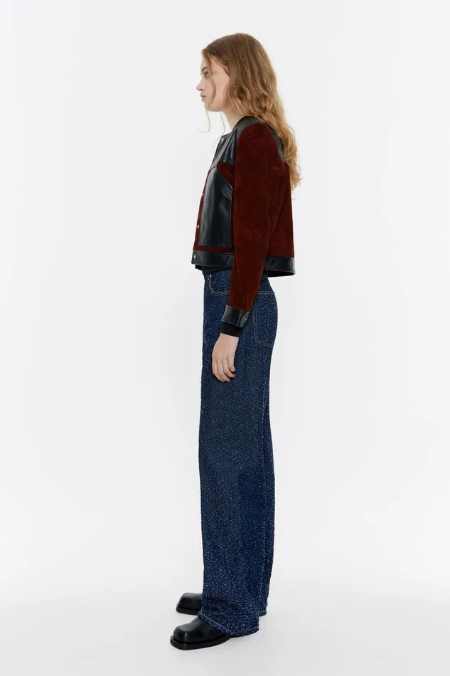 Black Leather Twotone Jacket Black Women Bimba Y Lola Jackets And Blazers Black Leather Twotone Jacket Black Women Bimba Y Lola Jackets And Blazers