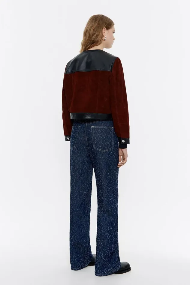 Black Leather Twotone Jacket Black Women Bimba Y Lola Jackets And Blazers Black Leather Twotone Jacket Black Women Bimba Y Lola Jackets And Blazers
