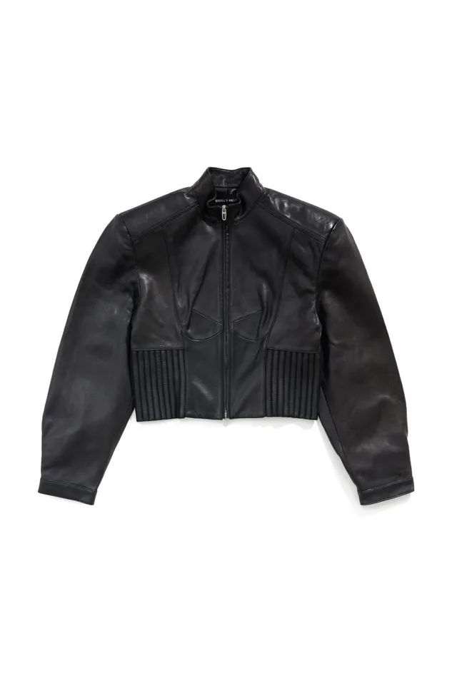 Black Maxi Elasticated Waist Leather Jacket Black Women Bimba Y Lola Bimba Y Palomo Black Maxi Elasticated Waist Leather Jacket Black Women Bimba Y Lola Bimba Y Palomo