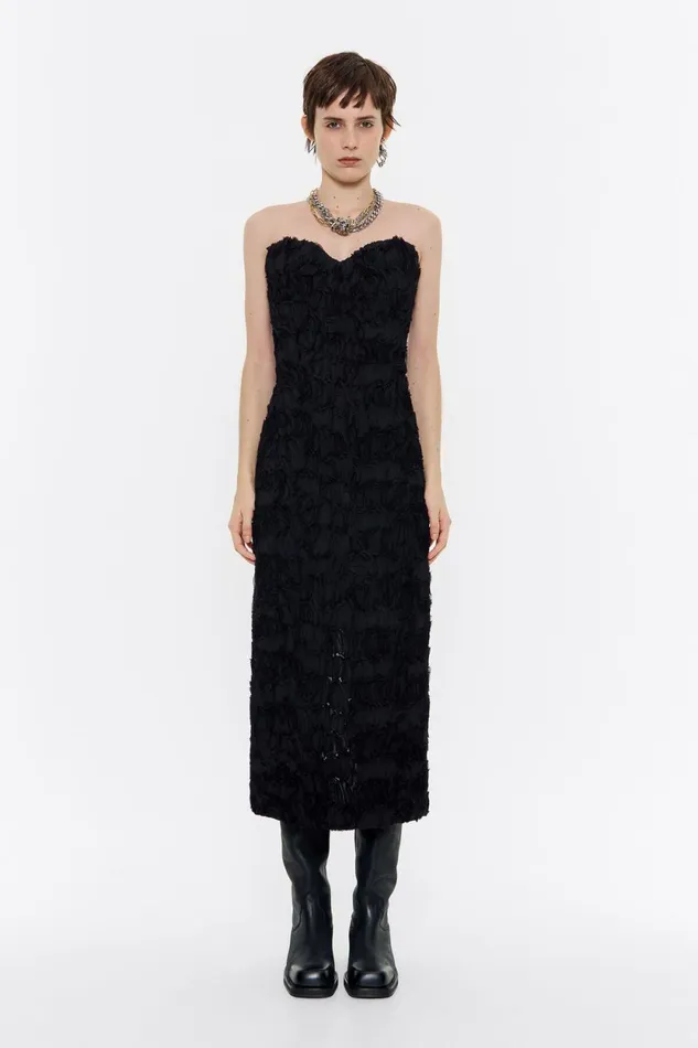 Black Sweetheart Neckline Dress Black Women Bimba Y Lola Dresses And Jumpsuits Black Sweetheart Neckline Dress Black Women Bimba Y Lola Dresses And Jumpsuits
