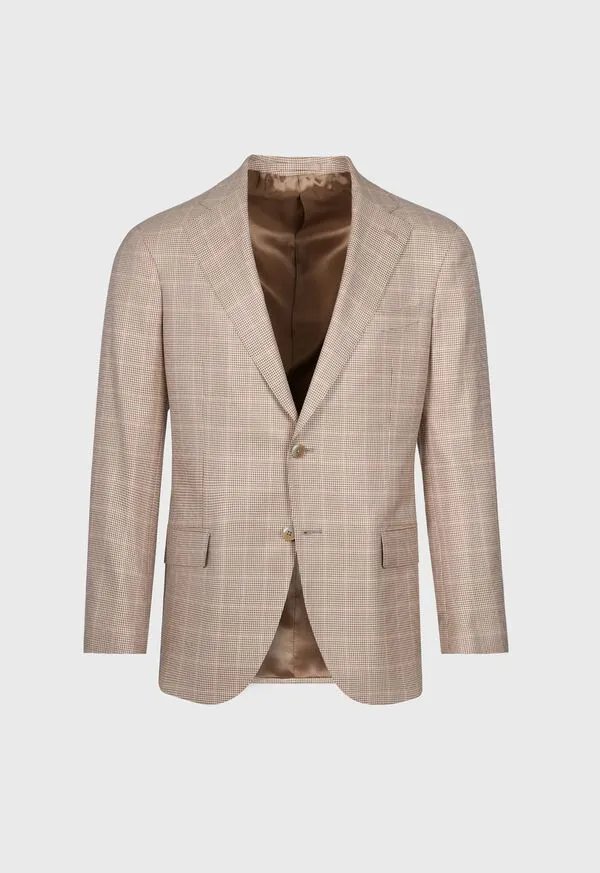 Blazers and Jackets Mens Paulstuart Wool and Silk Plaid Jacket Tan