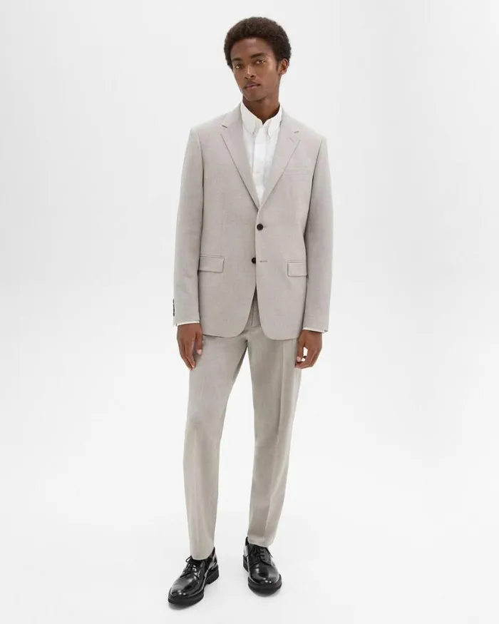 Blazers Jackets Men Theory Chambers Blazer In Stretch Wool Sand Melange Blazers Jackets Men Theory Chambers Blazer In Stretch Wool Sand Melange