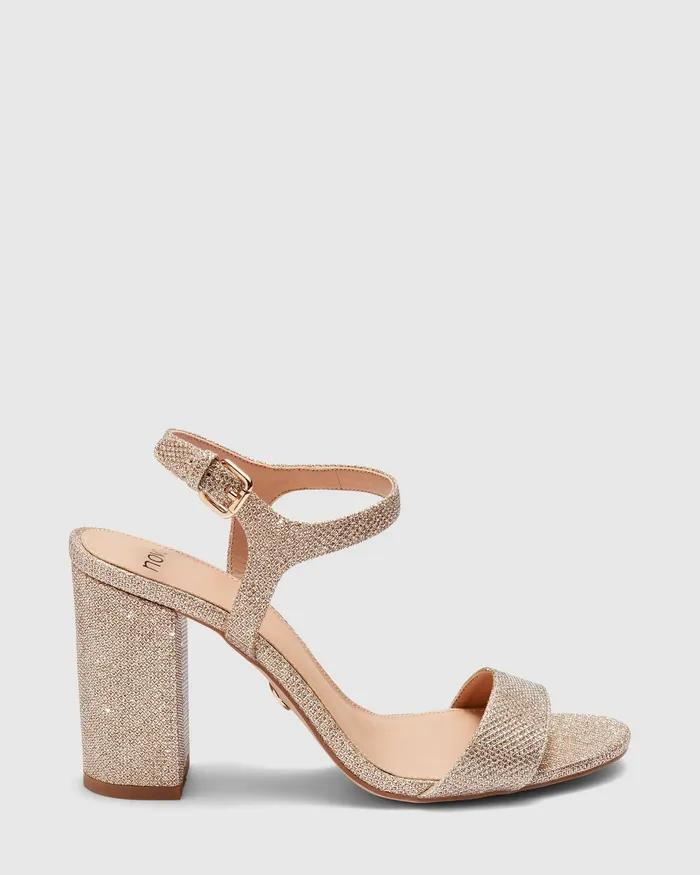 Block Heels NOVO Shoes Women PROSECCO GOLD
