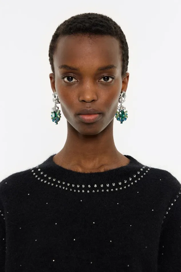 Blue And Green Crystal Earrings Green Women Bimba Y Lola Party
