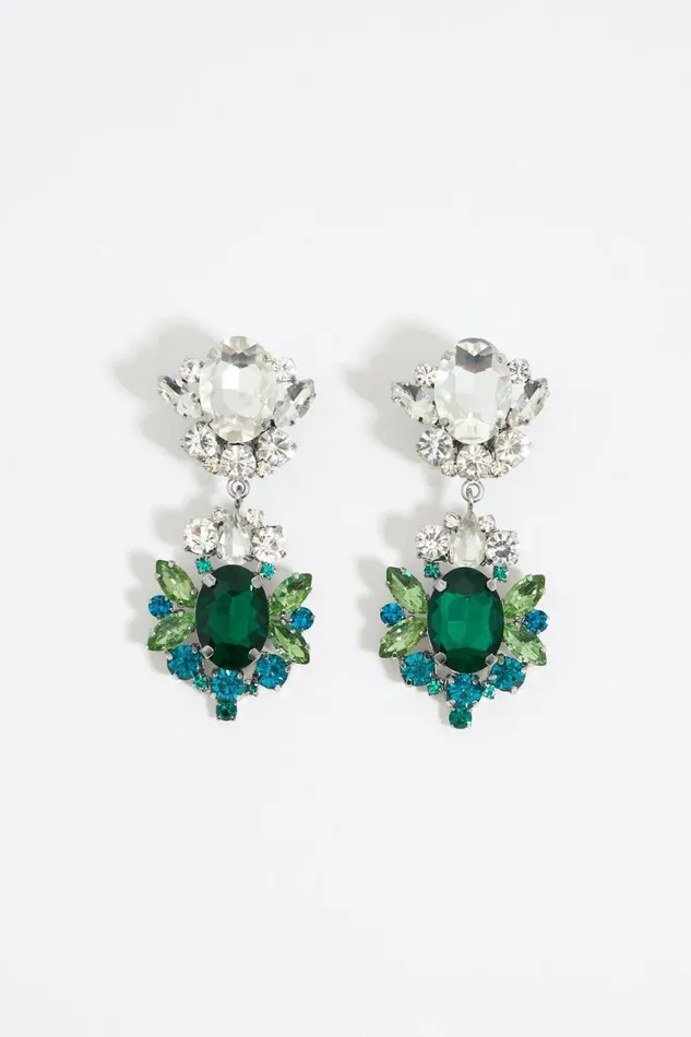 Blue And Green Crystal Earrings Green Women Bimba Y Lola Party Blue And Green Crystal Earrings Green Women Bimba Y Lola Party