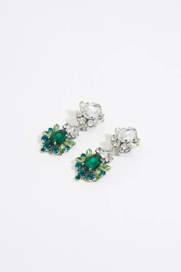Blue And Green Crystal Earrings Green Women Bimba Y Lola Party Blue And Green Crystal Earrings Green Women Bimba Y Lola Party