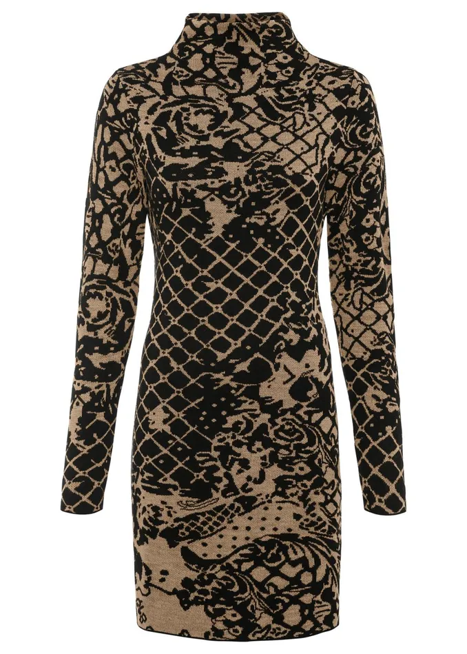 BODYCON SWEATER DRESS Black Multi Women VENUS Short Dresses