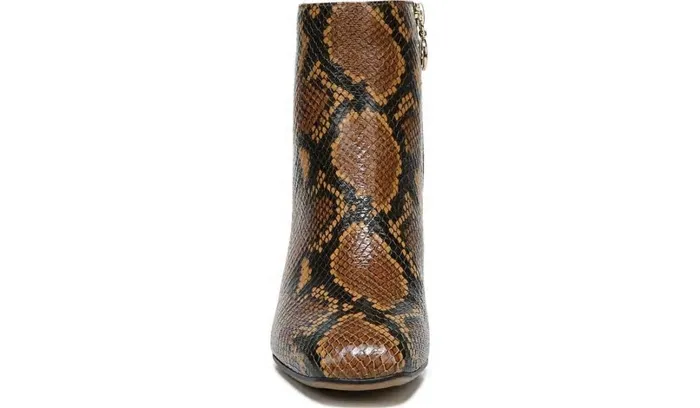 Booties Women Franco Sarto Franco Marquee Bootie Brown Snake Print Leather