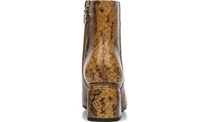 Booties Women Franco Sarto Franco Marquee Bootie Brown Snake Print Leather
