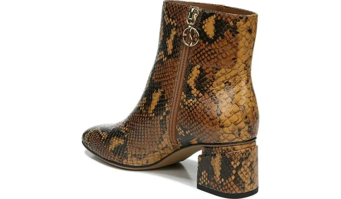 Booties Women Franco Sarto Franco Marquee Bootie Brown Snake Print Leather