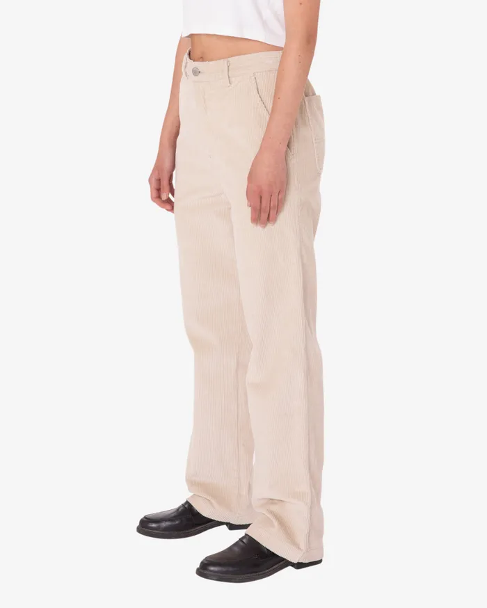 BOTTOMS OBEY Clothing Women BRIGHTON CORDUROY CARPENTER PANT Silver Grey