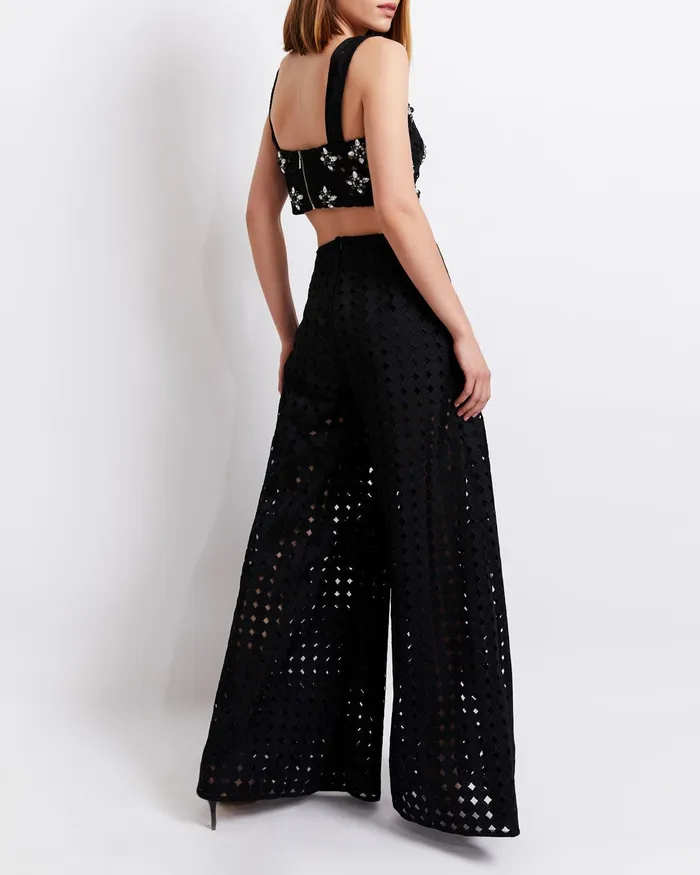 Bottoms Women PatBO EYELET WIDE LEG PANT EXCLUSIVEFINAL SALE