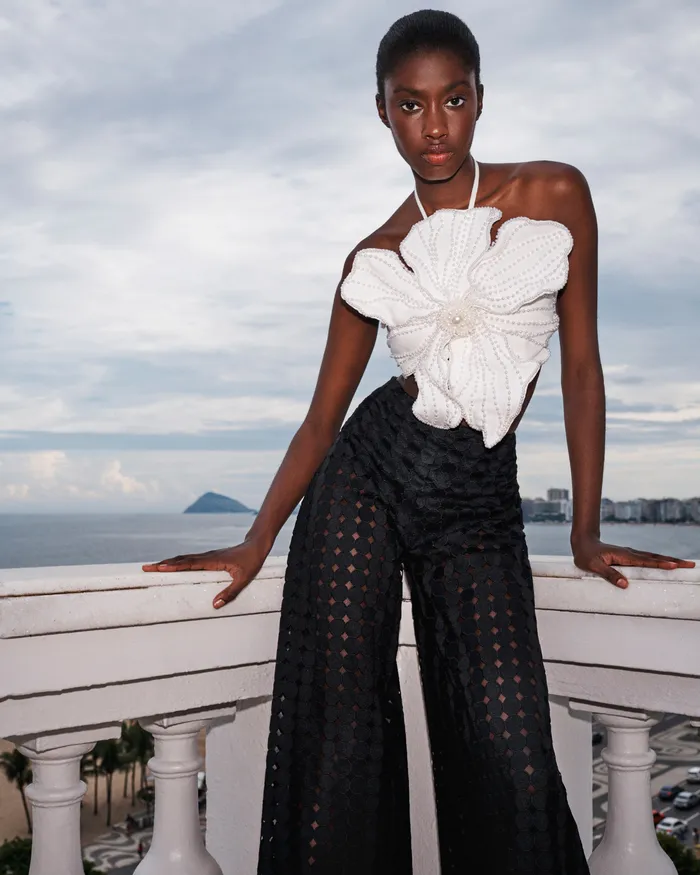 Bottoms Women PatBO EYELET WIDE LEG PANT EXCLUSIVEFINAL SALE