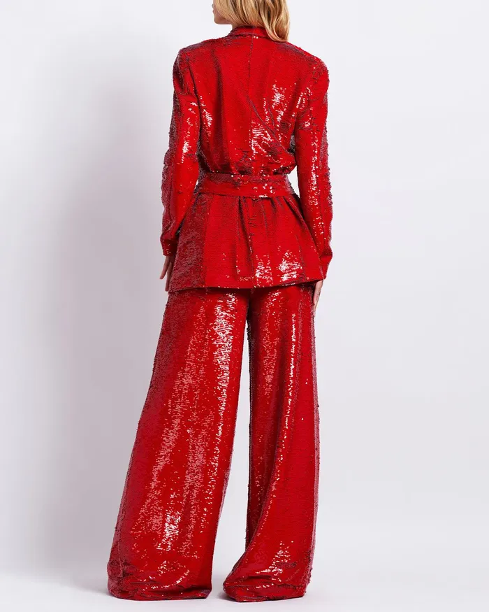 Bottoms Women PatBO SEQUIN WIDE LEG PANT