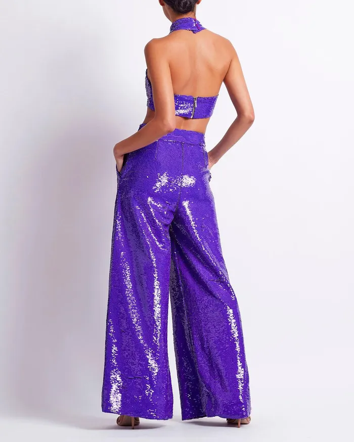 Bottoms Women PatBO SEQUIN WIDE LEG PANT