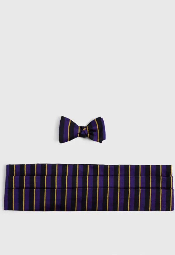 Bow Tie and Cummerbund Set PurpleYellow Mens Ties Paulstuart