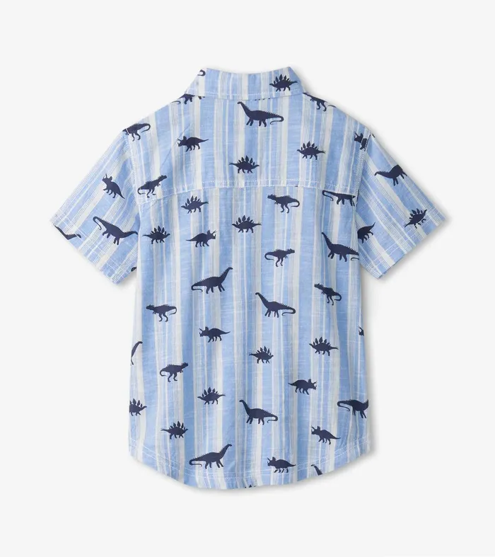 Boys Dino Stripes Button Down Shirt Hatley