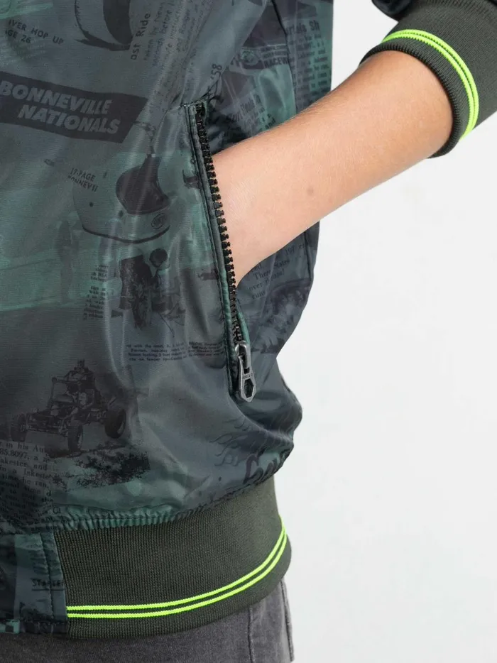 Boys Jackets Petrol Industries AllOver Printed Jacket Forest Night