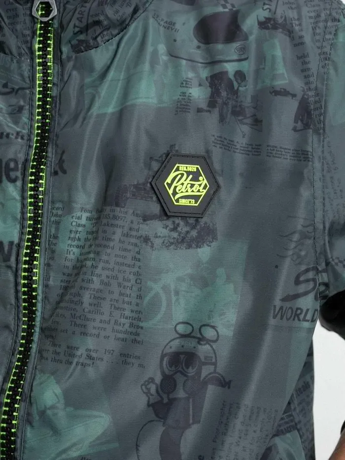 Boys Jackets Petrol Industries AllOver Printed Jacket Forest Night