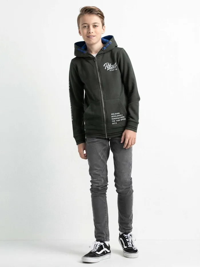 Boys Knits and Sweats Petrol Industries Zipped Hoodie Forest Night