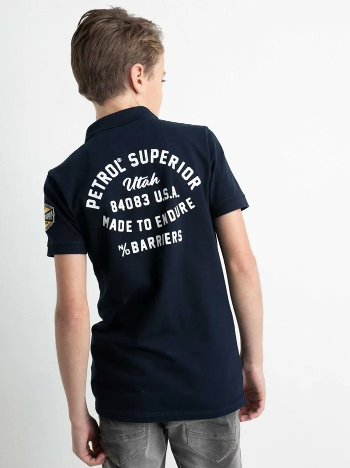 Boys Poloshirts Petrol Industries Sporty Polo Shirt Midnight Navy