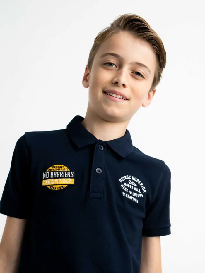Boys Poloshirts Petrol Industries Sporty Polo Shirt Midnight Navy