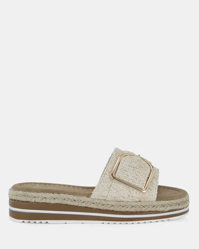 BRAVE METALLIC RAFFIA Women Slides NOVO Shoes
