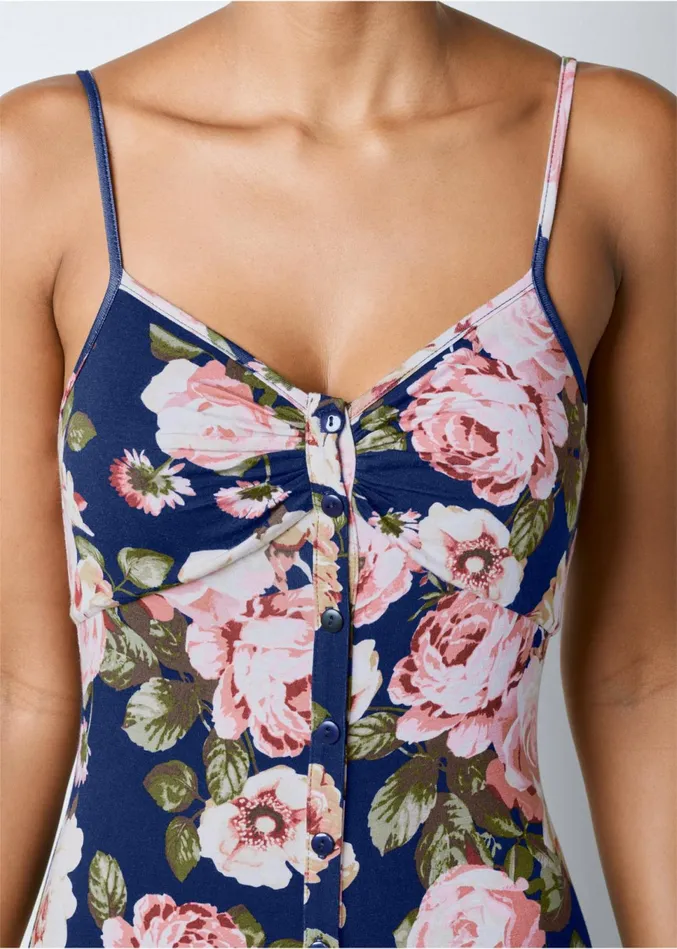 ButtonFront Maxi Dress Navy Multi Women VENUS Sundresses