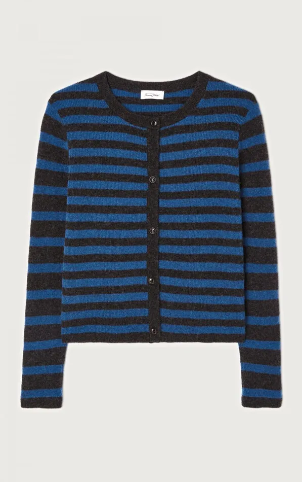 Cardigan Raxow Olympiad Striped Charcoal Melange Women American Vintage Jumpers and Cardigans Cardigan Raxow Olympiad Striped Charcoal Melange Women American Vintage Jumpers and Cardigans