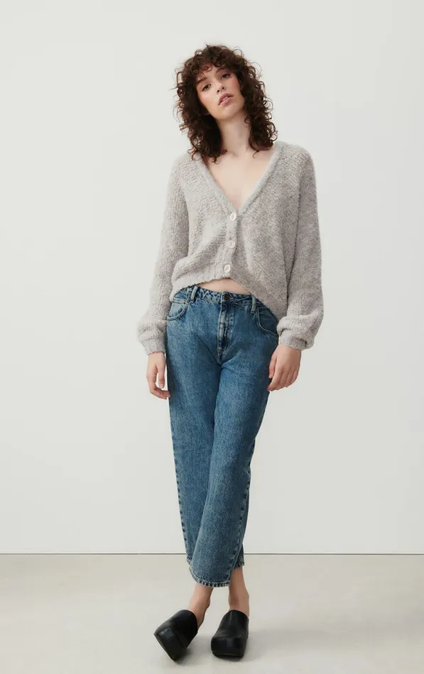 Cardigan Zolly Heather Grey Women American Vintage Jumpers and Cardigans