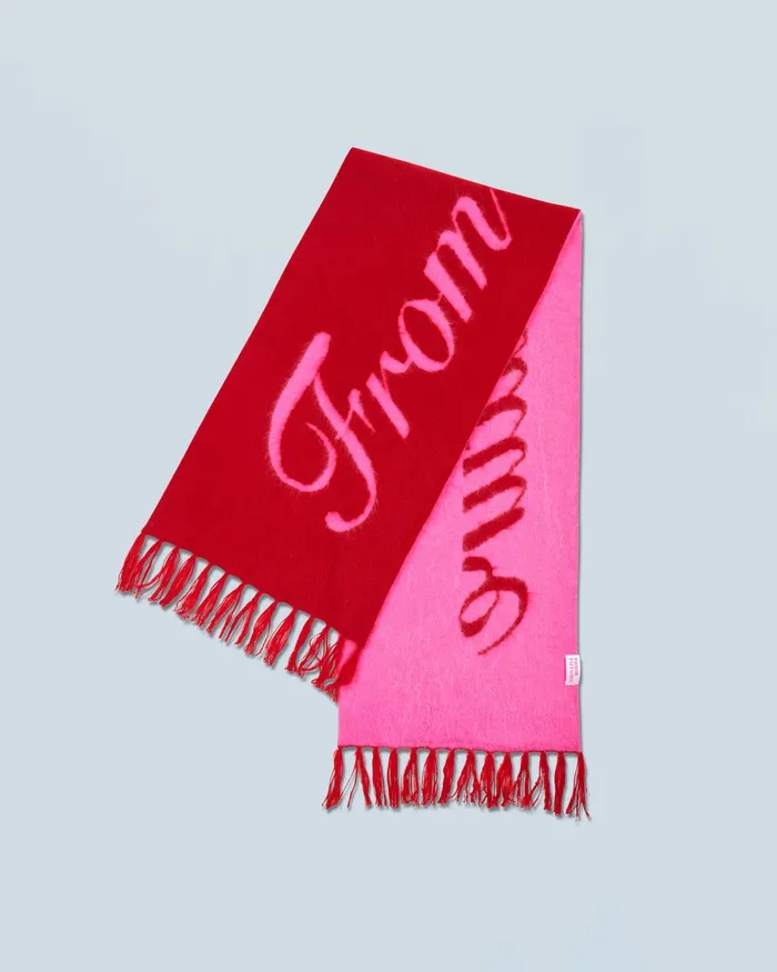 Cashmere Scarves and Collars From Future Fringed Scarf Dark Red