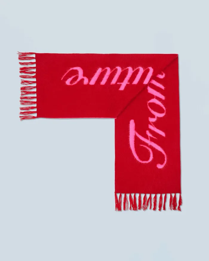 Cashmere Scarves and Collars From Future Fringed Scarf Dark Red