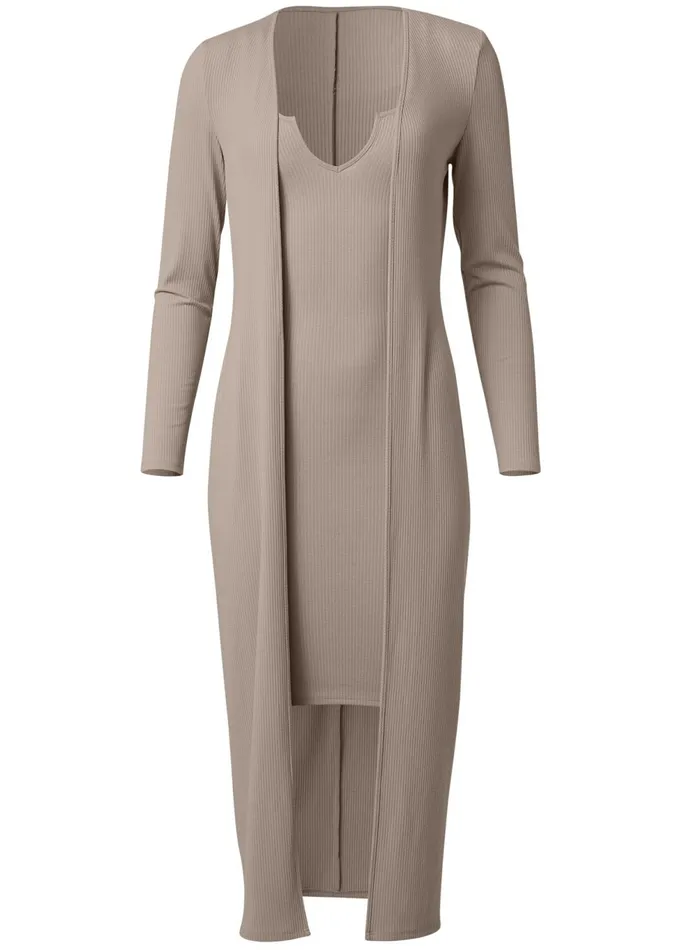 CASUAL DRESS SET Taupe Women VENUS Casual Dresses CASUAL DRESS SET Taupe Women VENUS Casual Dresses