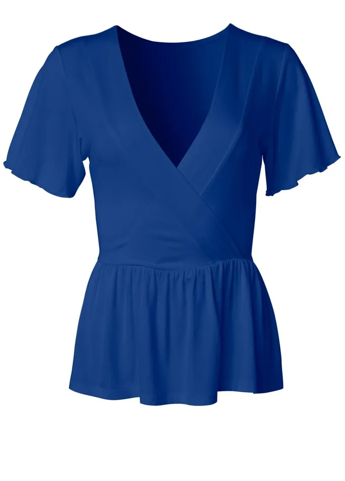 CASUAL WRAP TOP Blue Women VENUS Night Out Tops
