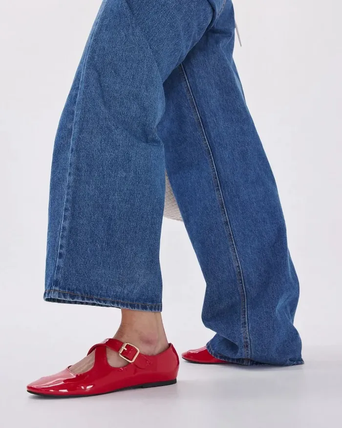 Casuals CASORIA Red Patent Ballet Flats NOVO Shoes Women