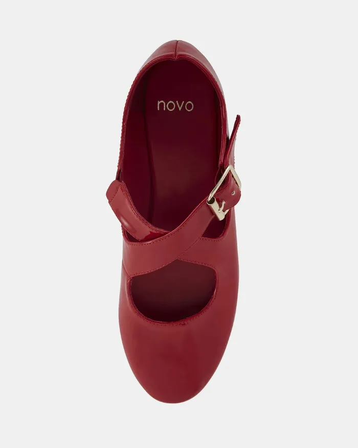 Casuals CASORIA Red Patent Ballet Flats NOVO Shoes Women
