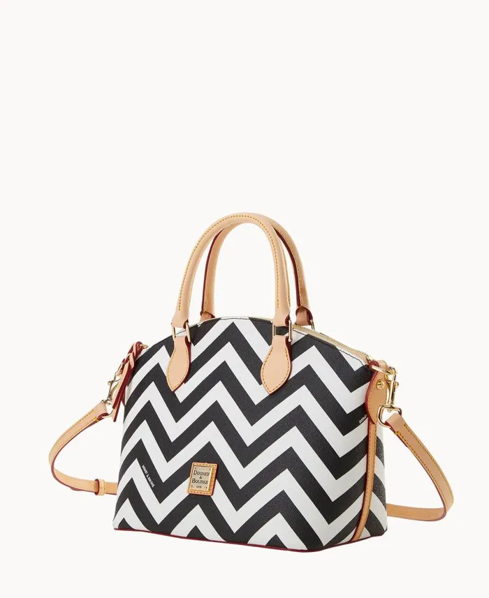 Chevron Geena Satchel Black Woman Dooney and Bourke Satchels Chevron Geena Satchel Black Woman Dooney and Bourke Satchels