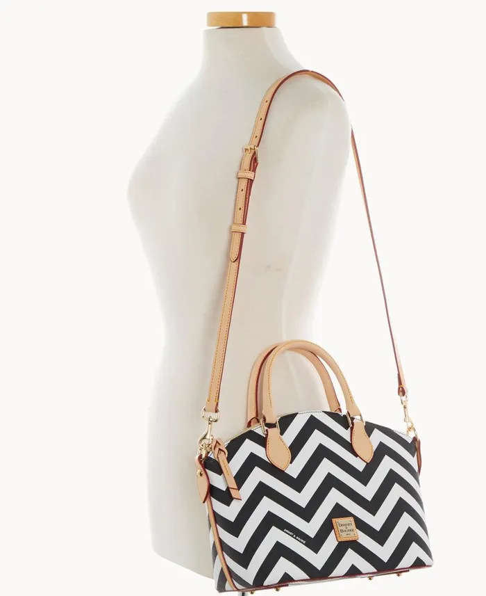 Chevron Geena Satchel Black Woman Dooney and Bourke Satchels Chevron Geena Satchel Black Woman Dooney and Bourke Satchels