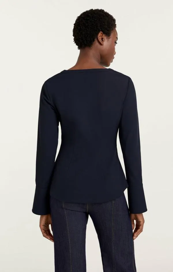 Cinq Sept Carmen Top Navy Women Long Sleeve Tops
