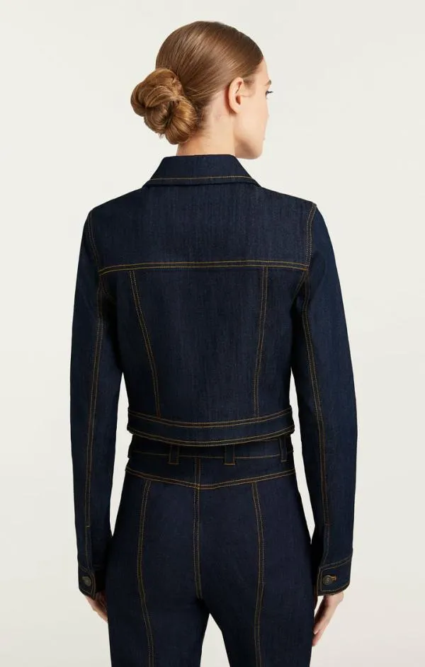 Cinq Sept Crystal Floral Regina Jacket Indigo Women Blazers
