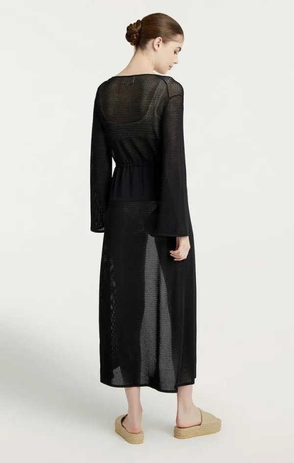 Cinq Sept Darcy Knit Cover Up Black Women Sweaters and Knits
