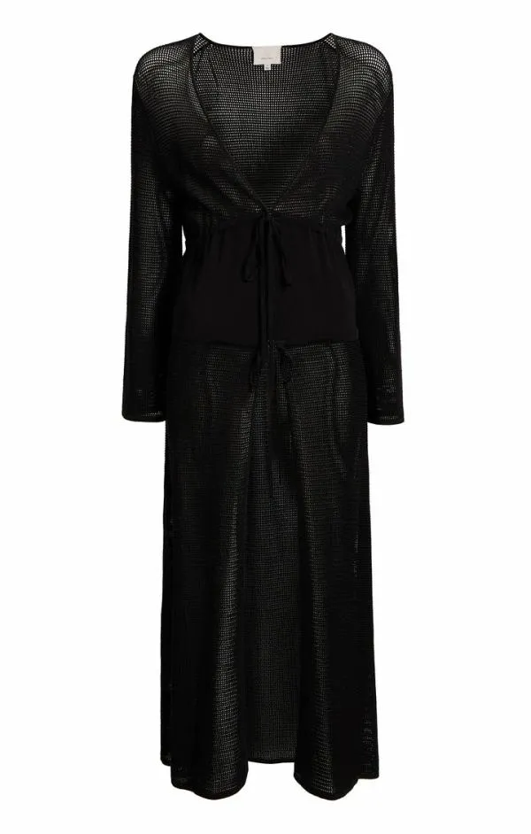 Cinq Sept Darcy Knit Cover Up Black Women Sweaters and Knits