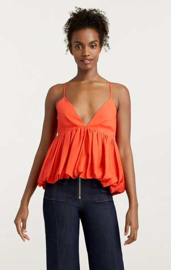 Cinq Sept Effie Top Cherry Tomato Women Tank Tops and Camisoles